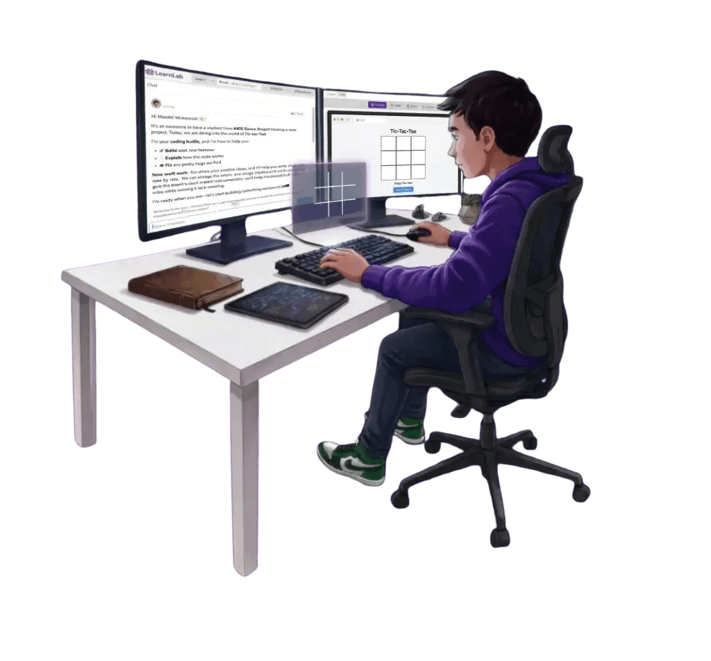 Student learning with AI